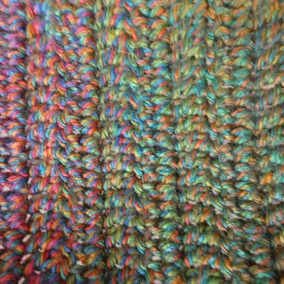 Colorful Scarf 95x5.5 Long Handmade Crochet Knit Men Women Christmas Multi NWT - Picture 6 of 8